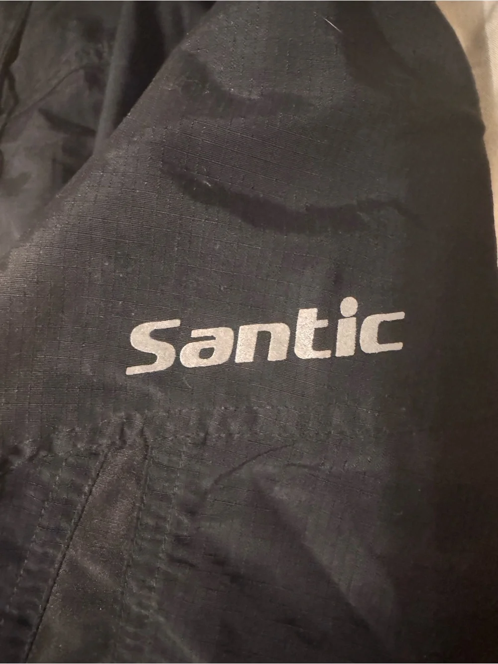 Men's Black Santic Bicycling Shorts with Zippered Side Pockets and Drawstring